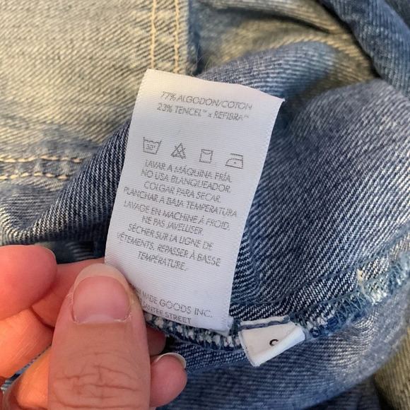 Etica size small zip front zeta denim jumpsuit carpenter cimarron color blue - Picture 15 of 15